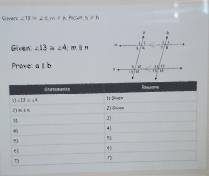 Fill in all statements and reasond (geomety proof).​-example-1