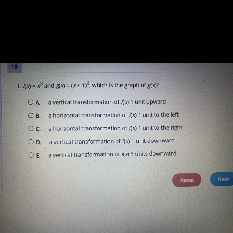 If Ax) = x2 and g(x) = (x + 1)2, which is the graph of g(x)?-example-1