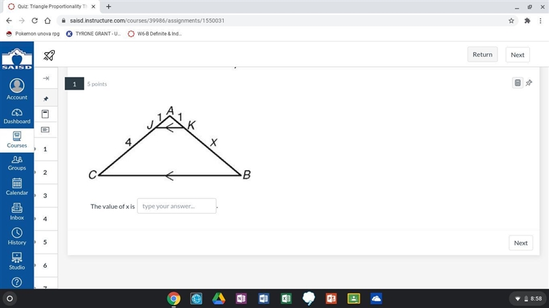 The value of x is???-example-1