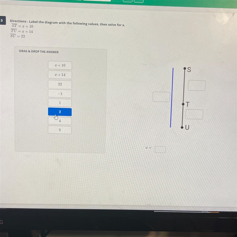 Directions - Label the diagram with the following values, then solve for x.-example-1