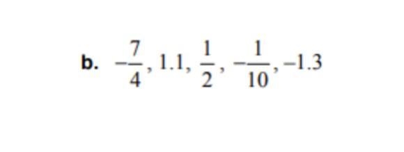 Convert fractions into decimals. Then, order from least to greatest.-example-1