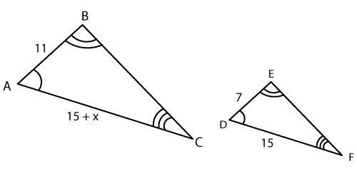 Please help Find x, Both triangles are similar-example-1