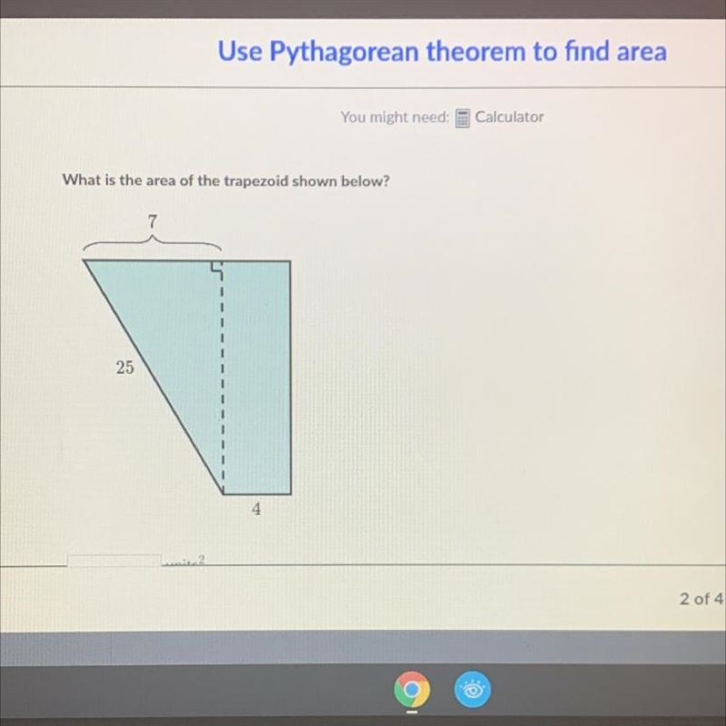 What is the area of the trapezoid shown below-example-1