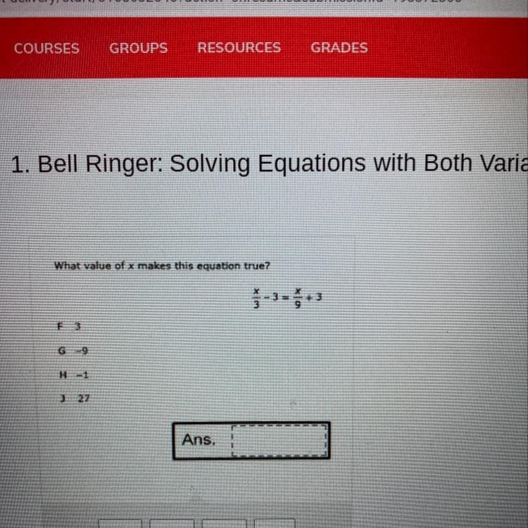 What value of x makes this equation true?-example-1