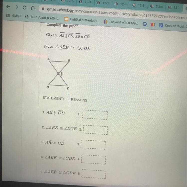 Complete the proof. Given: AB || DC, AB = DC IR Prove: AABC = ACDA Plsssssssss-example-1