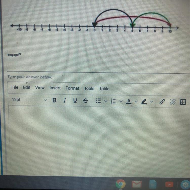 Write an addition number sentences that correspond to the arrow below-example-1