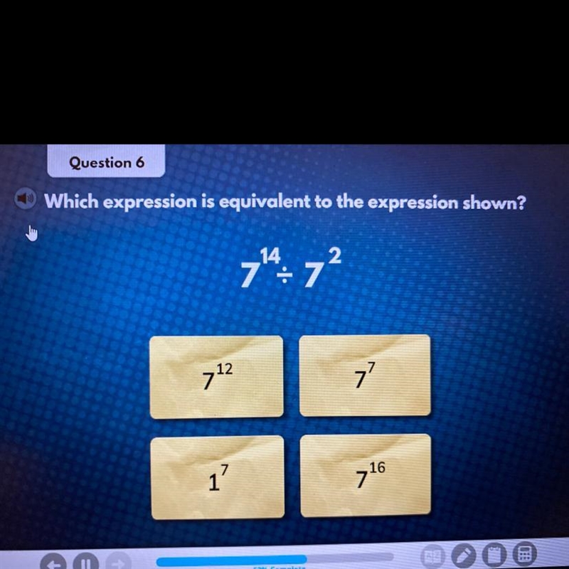 Which expression is equivalent too the expression shown?-example-1