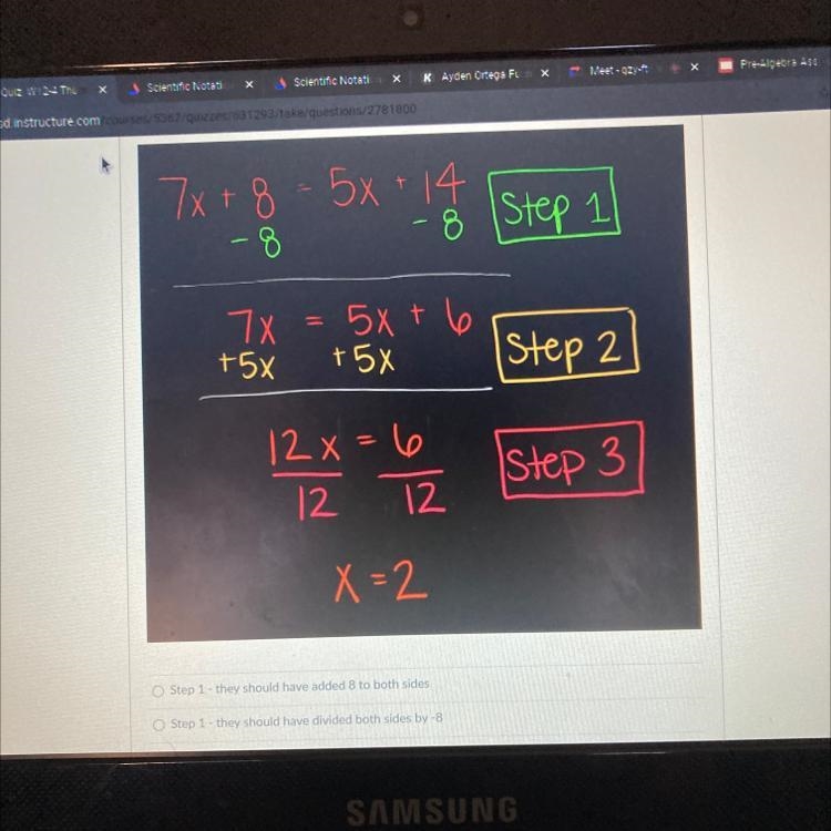 Which step is wrong pls help-example-1