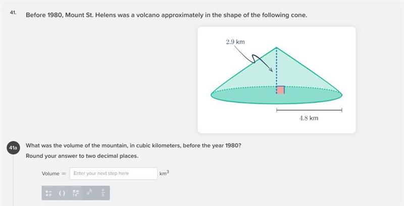 Can someone help me find the volume please-example-1