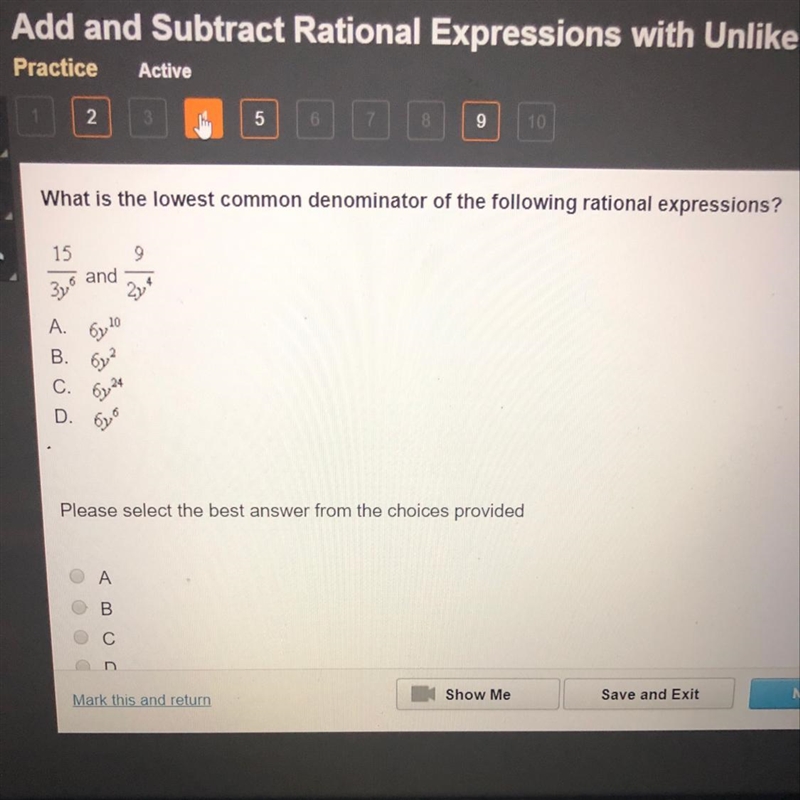 What is the lowest common denominator of the following rational expressions-example-1