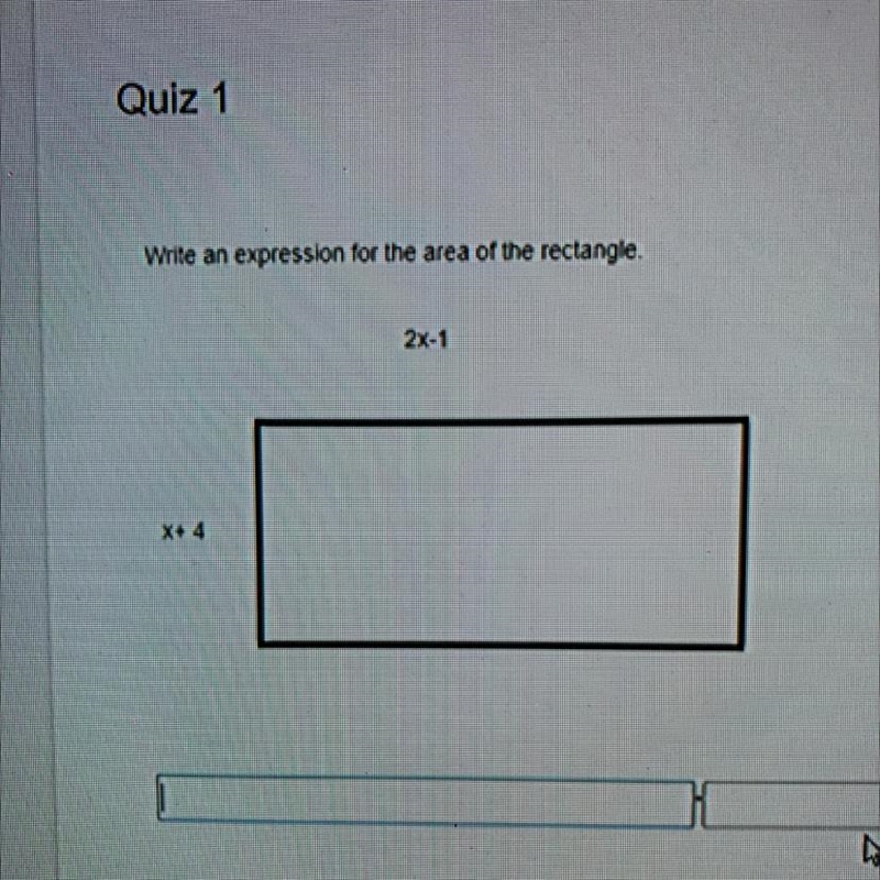 Write an expression for the area of the rectangle.-example-1