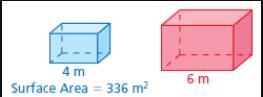 The solids are similar. Find the surface area S of the red solid.-example-1