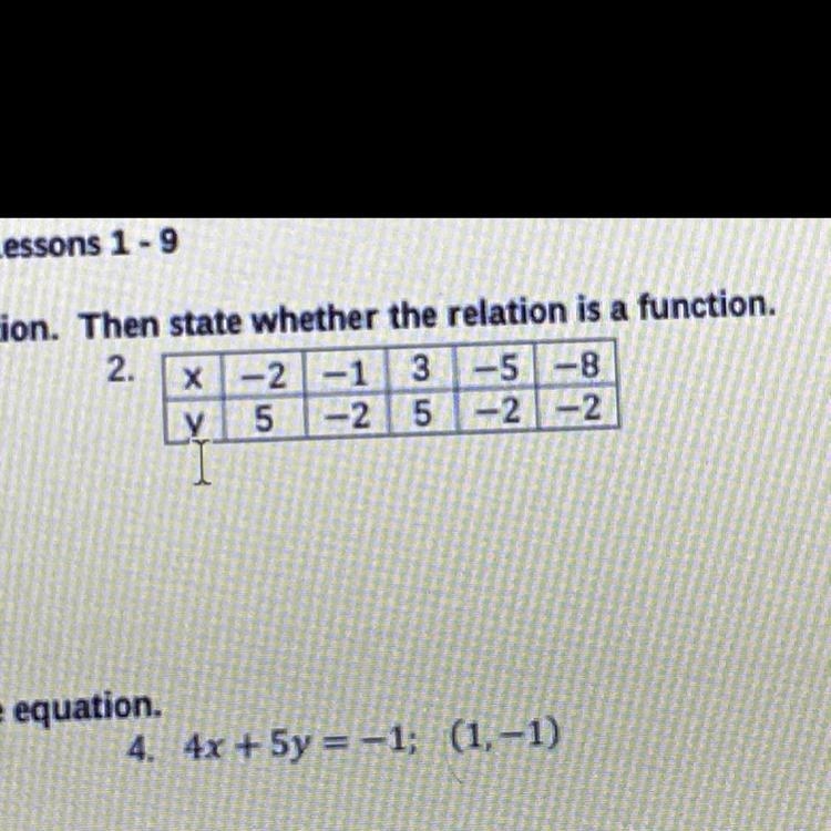 I need to know whether the relation is a function.-example-1