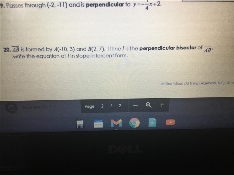 Quiz 3-3 Parallel and Perpendicular Lines on the Coordinate Plane (Gina Wilson All-example-2