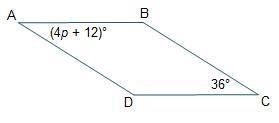 Figure ABCD is a parallelogram.What is the value of p? 6 7 8 9-example-1