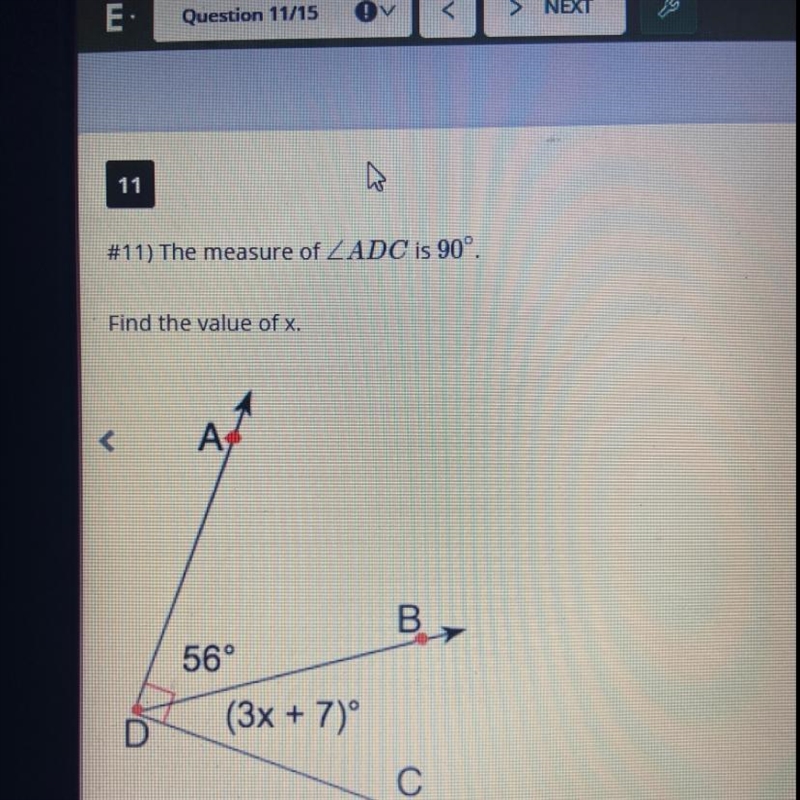 A. X= 49/3 B. X= 21 C. X= 51 D. X= 9-example-1