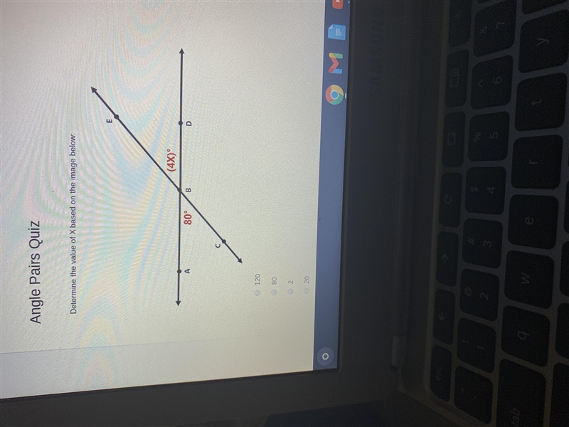 DETERMINE THE VALUE OF X BASED ON THE IMAGE DOWN BELOW:-example-1