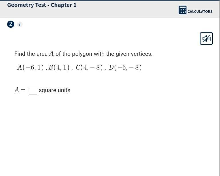 SIMPLE: 25 pts!!! Find the area A of the polygon with the given vertices:)-example-1