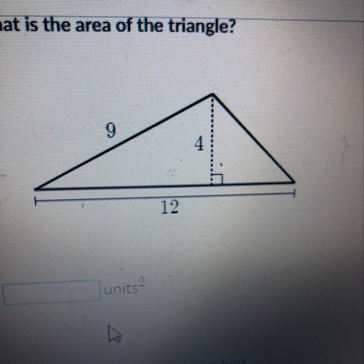 What is the area of the triangle (I need this today pls help)-example-1