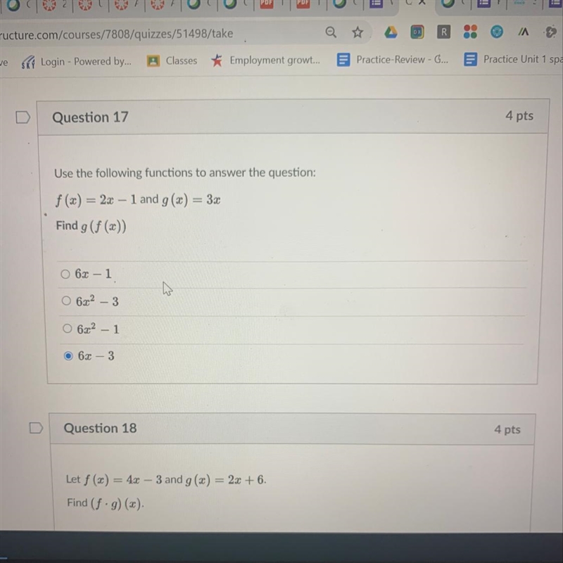 Would it be 6x-3 or 6x^2-3? Composite function-example-1