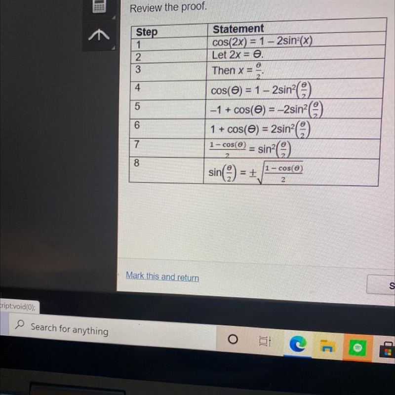 Which step contains an error? O step 2 O step 4 O step 6 O step 8-example-1