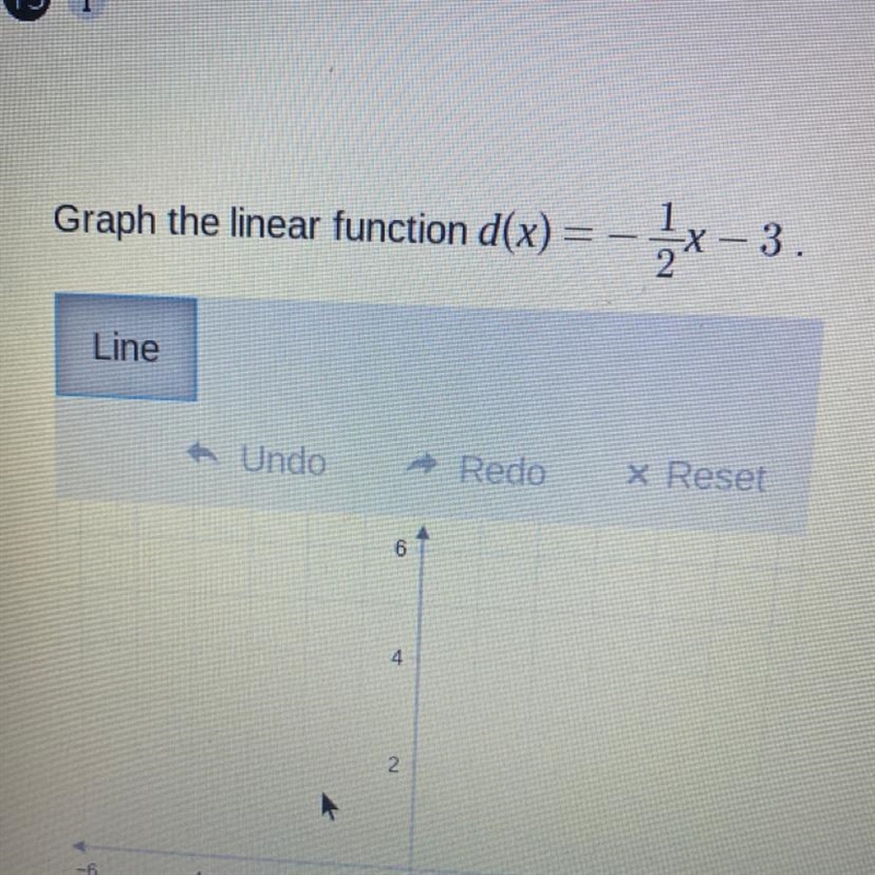 Graph the linear function d(x) = - 1/2x - 3-example-1