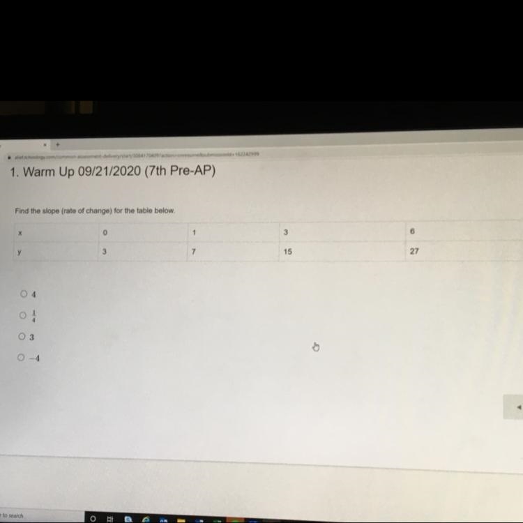 Find the slope (rate of changes) for the table below HELPPP.-example-1