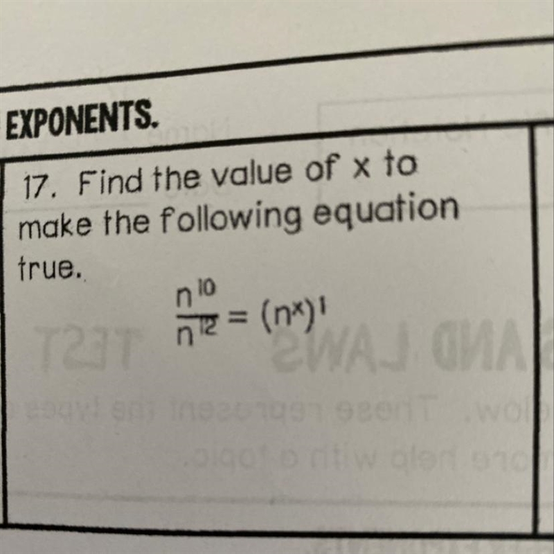 17. Find the value of x to make the following equation true. n-example-1