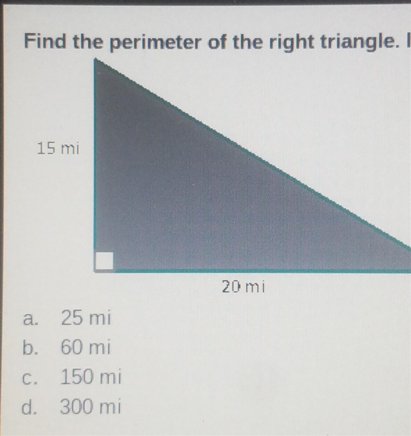 Find the perimeter of the right triangle. If necessary, round to the nearest tenth-example-1