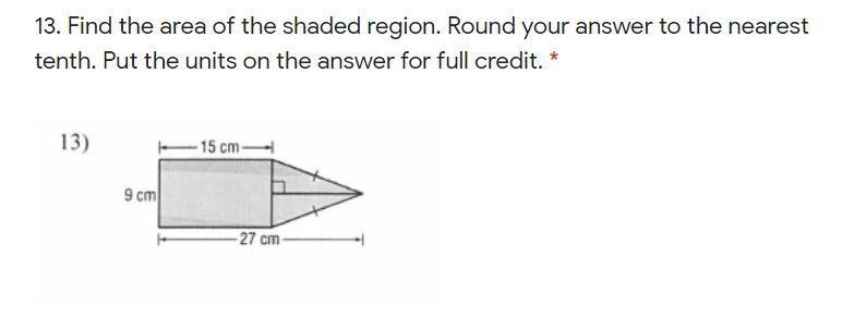 Find the area of the shaded region. Round your answer to the nearest tenth. Put the-example-1