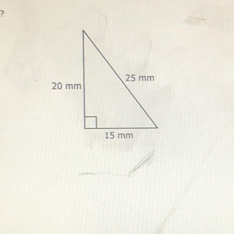 What is the area of the triangle A- 300mm B- 60 mm C- 150 mm D- 375 mm-example-1