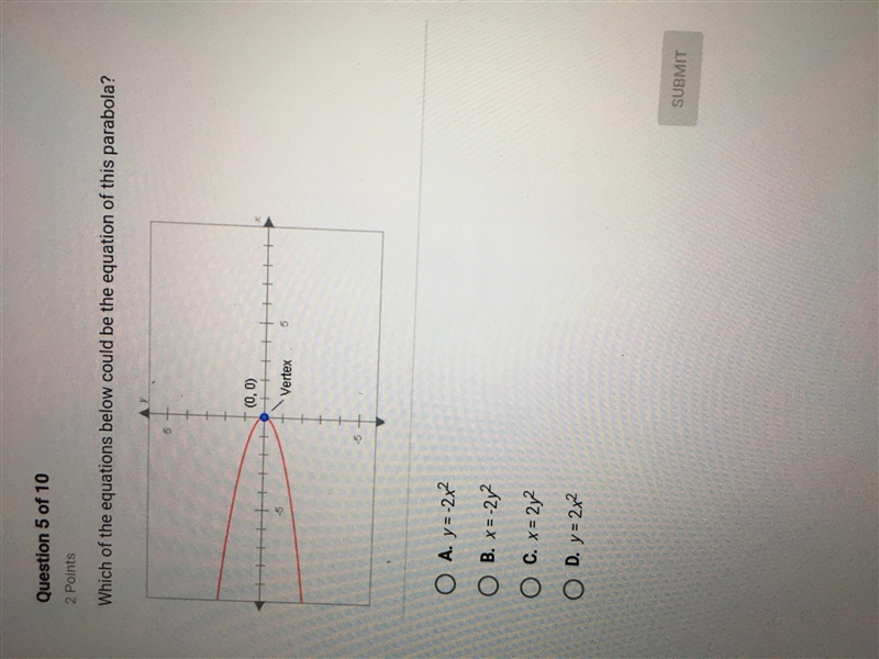 Which of the equations below could be the equation of this parabola? ...a.p.e.x-example-1