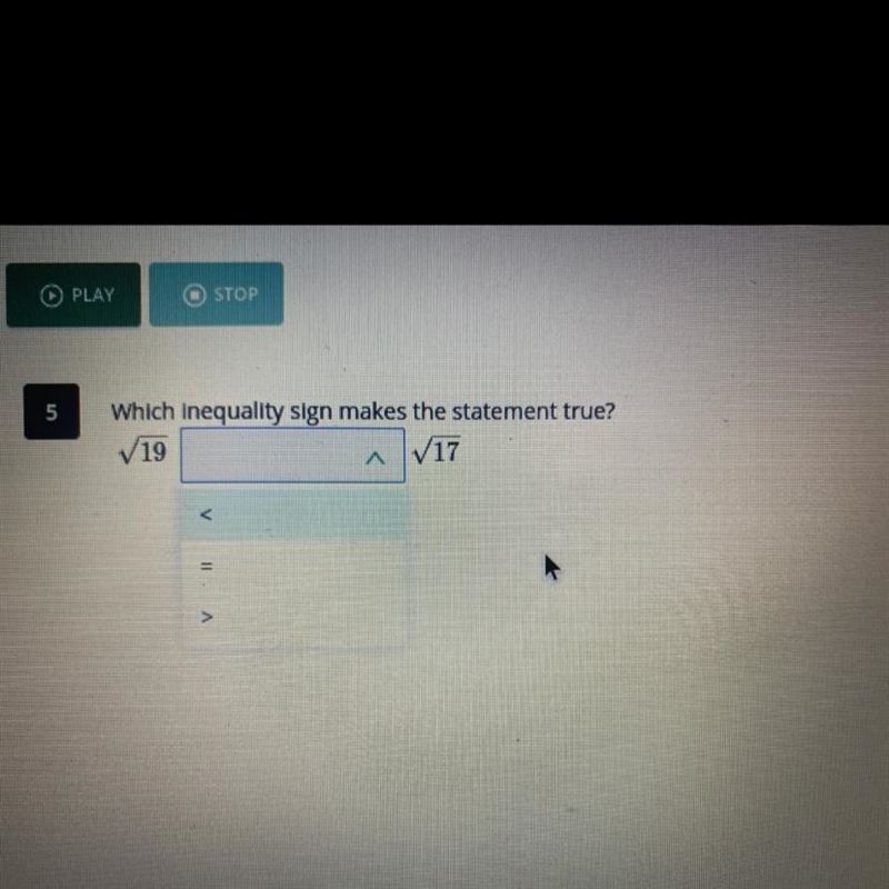 Which inequality sign makes the statement true ?-example-1