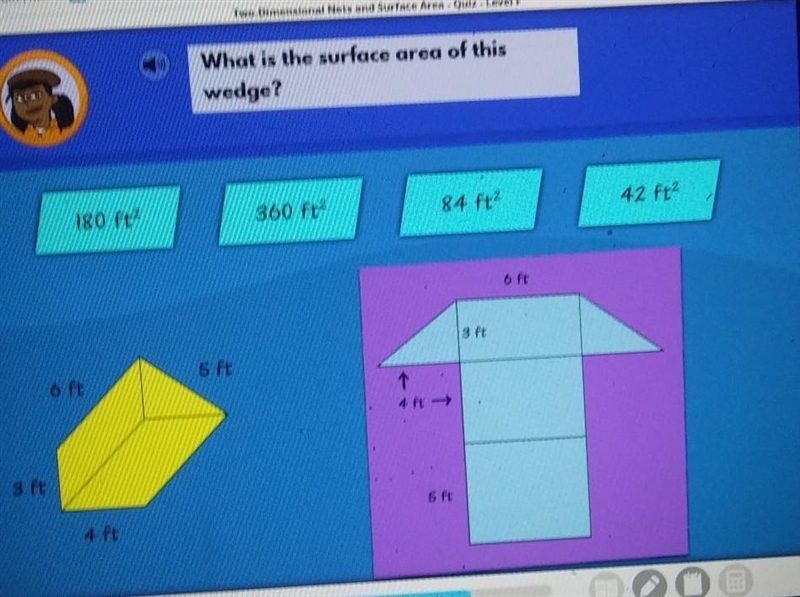 What is surface area of this wedge (pic atrached)​-example-1