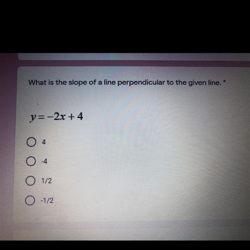 What is the slope of a line perpendicular to the given line plz-example-1