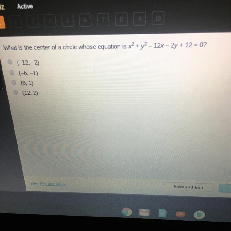 What is the center of a circle whose equation is x-example-1