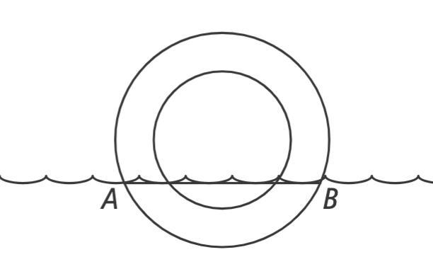 A wheel with a diameter of 25 in. is in a puddle of water 8.1 in. deep. What is the-example-1