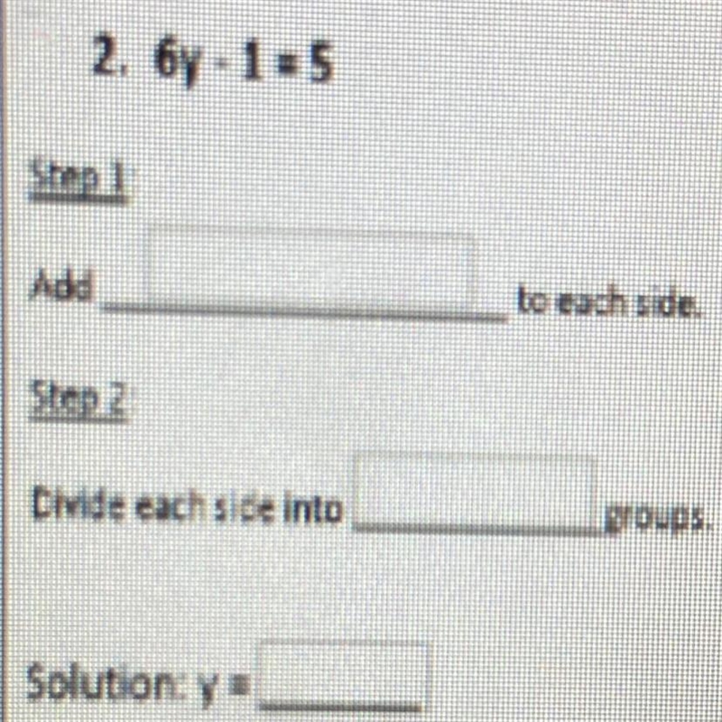 The answer for 6y-1=5-example-1