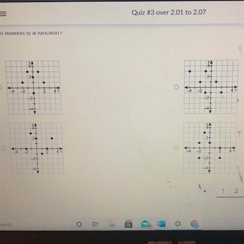 PLEASE HELP Which relation is a function?!-example-1