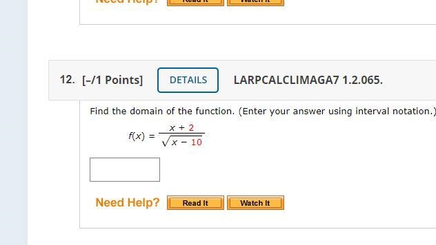 Find the domain of the function. (Enter your answer using interval notation.)-example-1