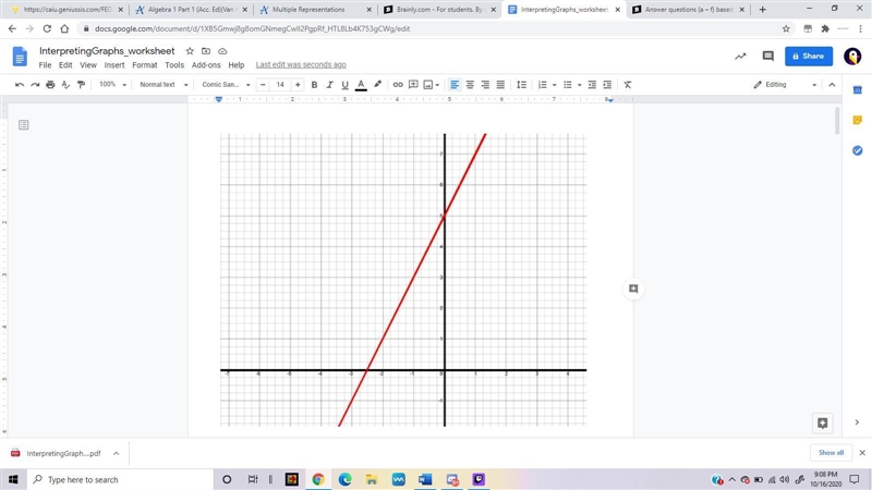 Answer questions (a – f) based on the following graph.-example-1