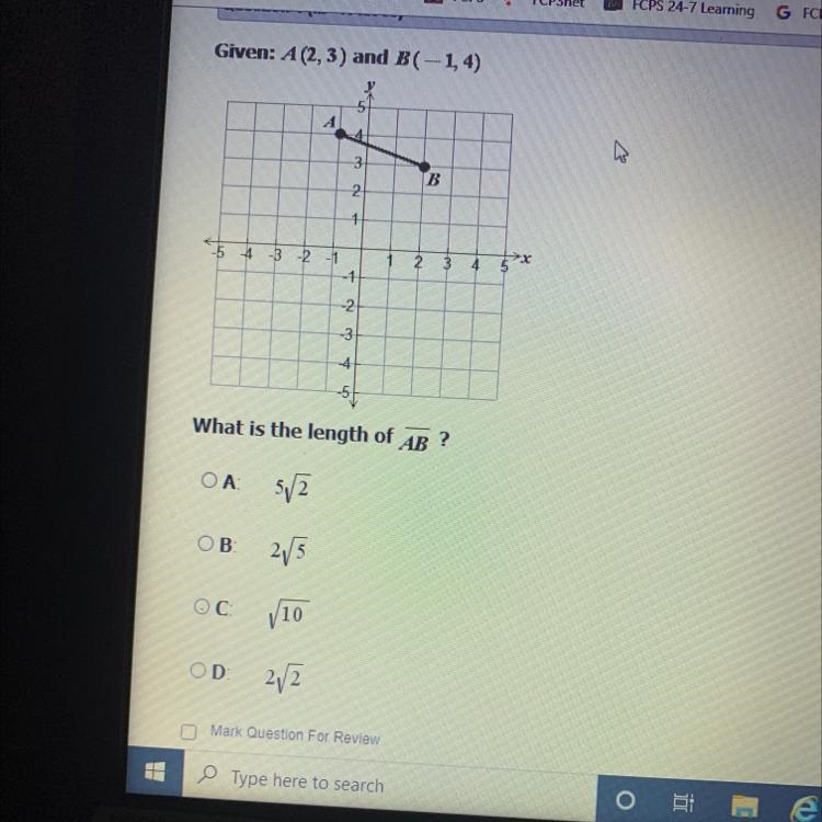 Given: A (2, 3) and B(-1,4) Can someone pls awnser this fast-example-1