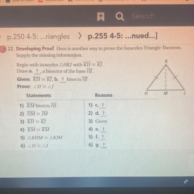 Options: for A-G 1. AAS 2. Definition of segment bisector 3. Definition of angle bisector-example-1