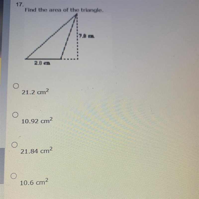 Find the area of the triangle.-example-1