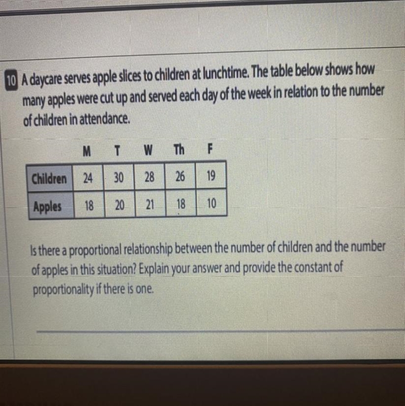10 A daycare serves apple slices to children at lunchtime. The table below shows how-example-1