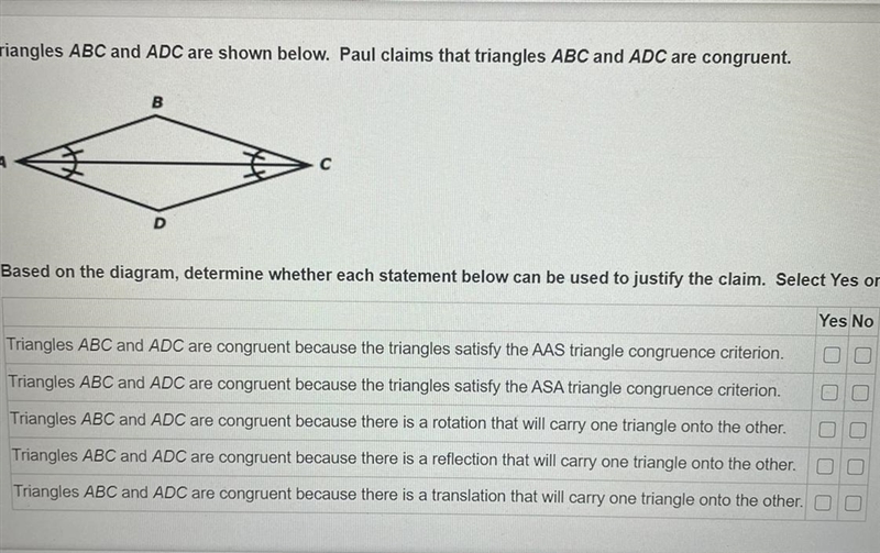 I NEED ANSWERS RN PLS ASAP! Based on the diagram, determine whether each statement-example-1