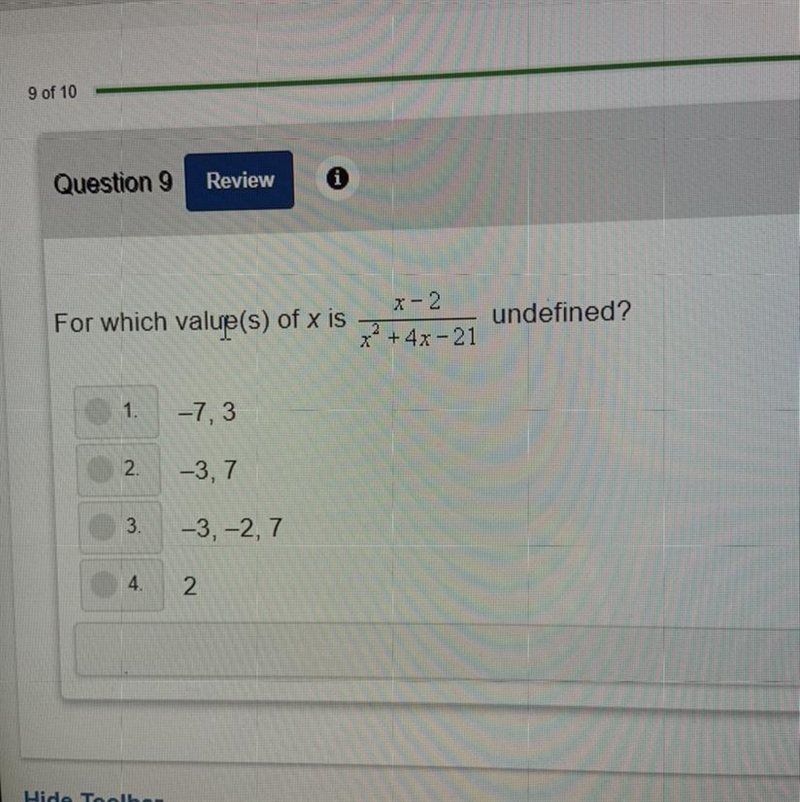 For which value of x is the equation undefined-example-1