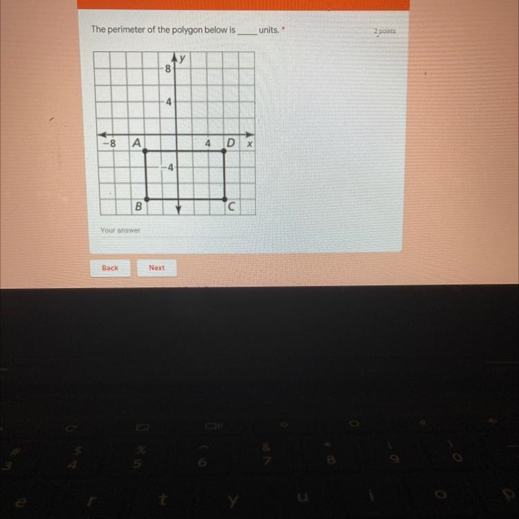 The perimeter of the polygon below is___ units.-example-1