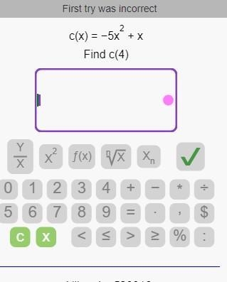 C(x) = -5x^2+x Find c(4)-example-1