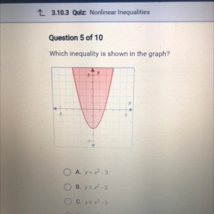 Which inequality is shown in the graph?-example-1